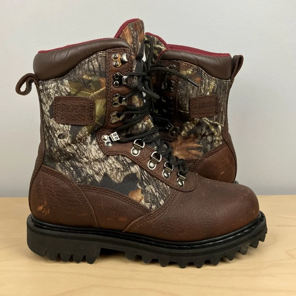 Cabelas Youth Size 6 M Iron Ridge GTX Insulated Camo Brown Leather Hunting Boots